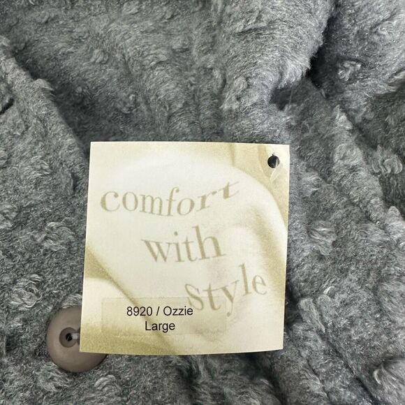 Maralyce Ferree Gray Wool Blend Popcorn Knit Buttoned Jacket size Large‎ NEW - Picture 10 of 12